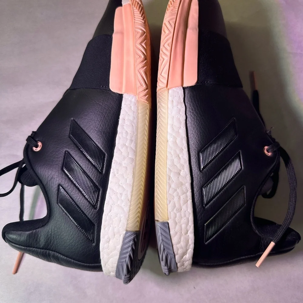 Adidas Black and Peach Athletic Shoes